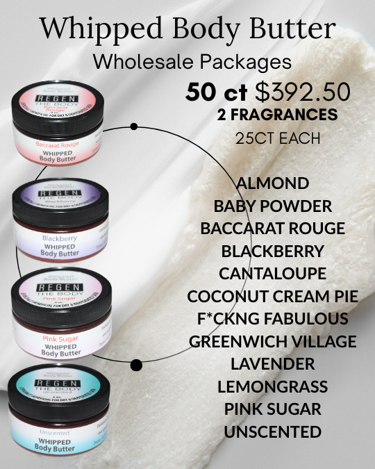 Whipped Body Butter 50ct $392.50 PKG -BACK END (Wholesale) -Fragrance #2 of 2 Fragrances (25ct of each)