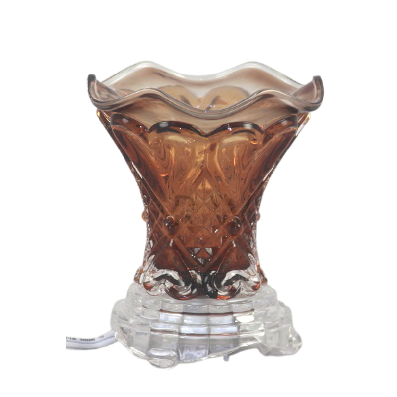 Brown Glass Electric Oil Burner (ES-208BRN) -1CT
