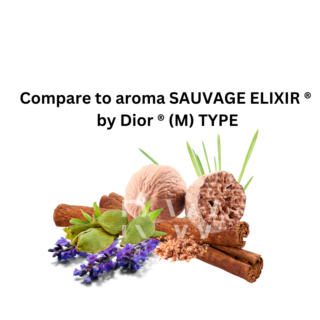 Compare to aroma Sauvage Elixir (M) by Dior ® ~ Body Oil Type (Wholesale)