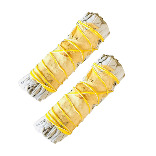 4" Yellow Rose Smudge Sage Sticks -Retail