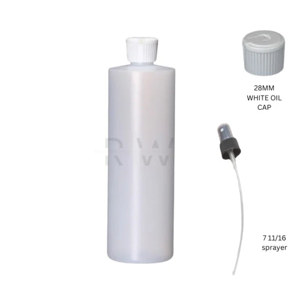 8 OZ Natural HDPE Plastic Cylinder Bottle