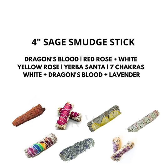 4" Variety Smudge Sage Sticks - 12CT (Wholesale) (Selection 2 -4ct)